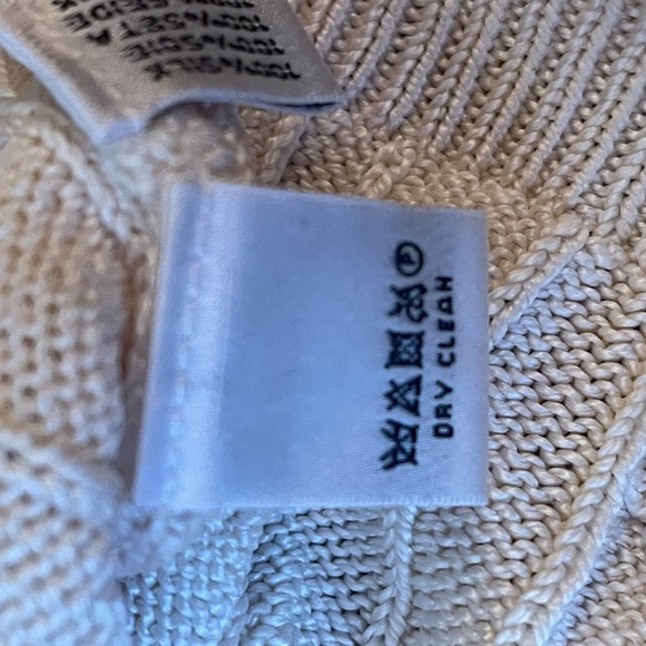 Vintage Ralph Lauren Black Label Cable Knit Silk Sleeveless Cream  Tank L - Picture 5 of 13